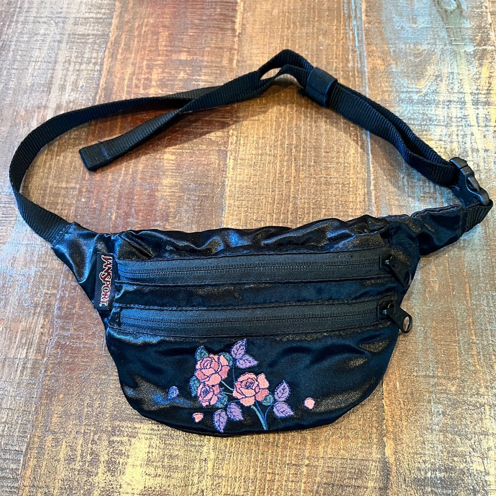 Jansport Belt Bag embroidered floral worn once!